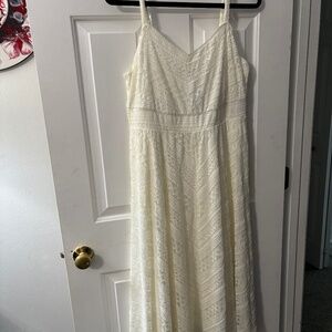Torrid cream lace maxi/midi dress 00x large 10